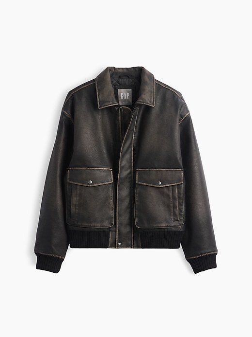 Recycled Vegan Leather Bomber Jacket | Gap