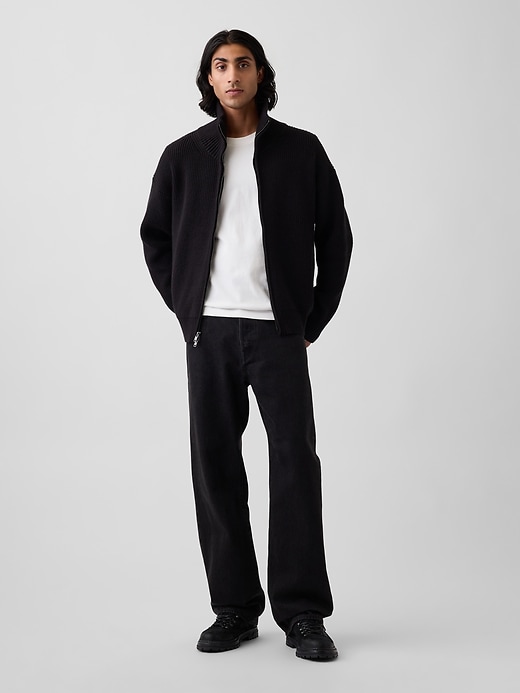 Oversized Double-Zip Cardigan Sweater | Gap