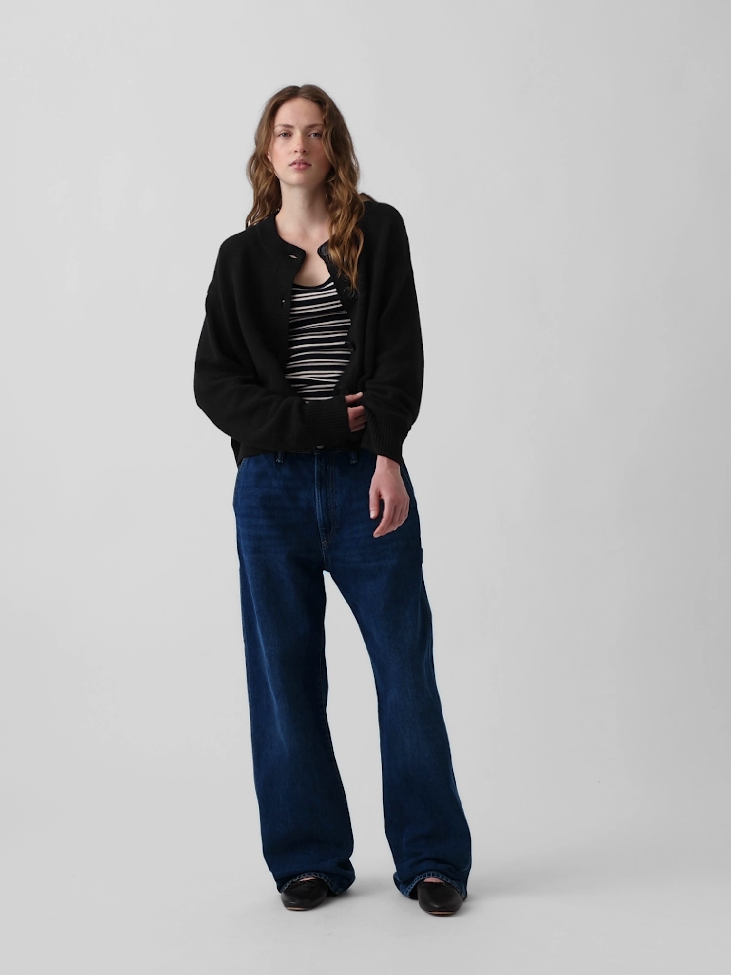 Женский кардиган Gap CashSoft Oversized Chunky, цвет: Чёрный — фото 6