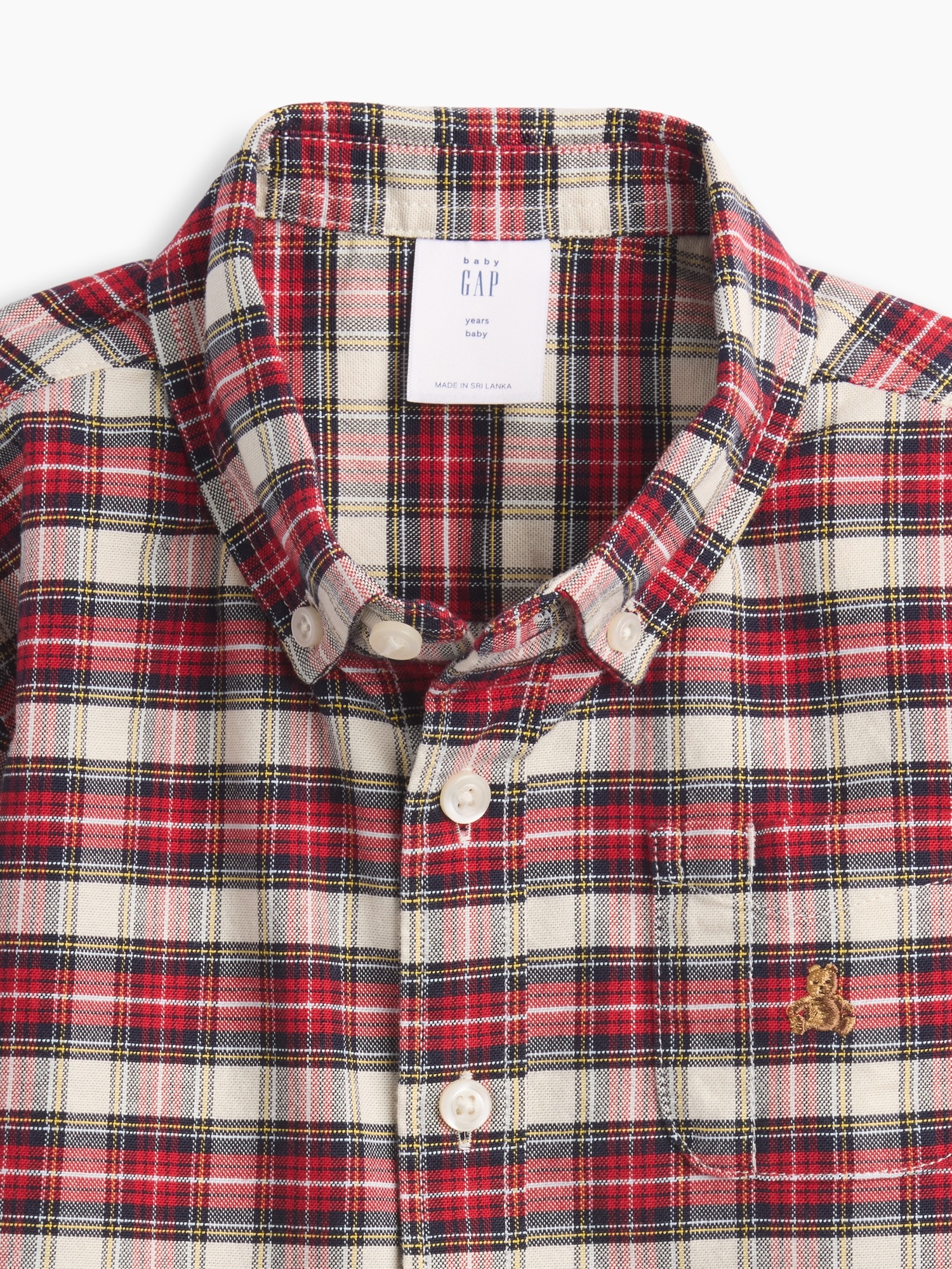 Рубашка Gap Oxford Shirt для малышей, цвет: Клетчатый — фото 4
