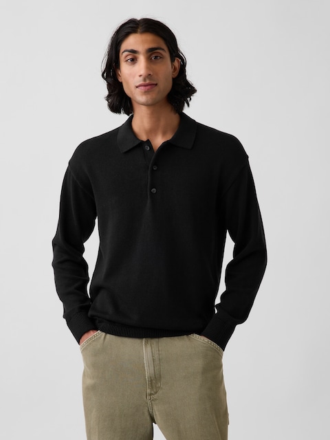 Relaxed Polo Sweater