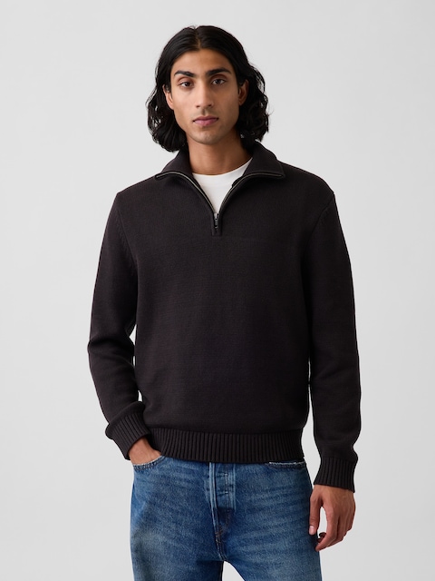 Relaxed Quarter-Zip Sweater