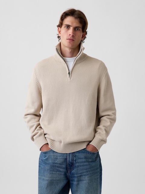 Relaxed Quarter-Zip Sweater