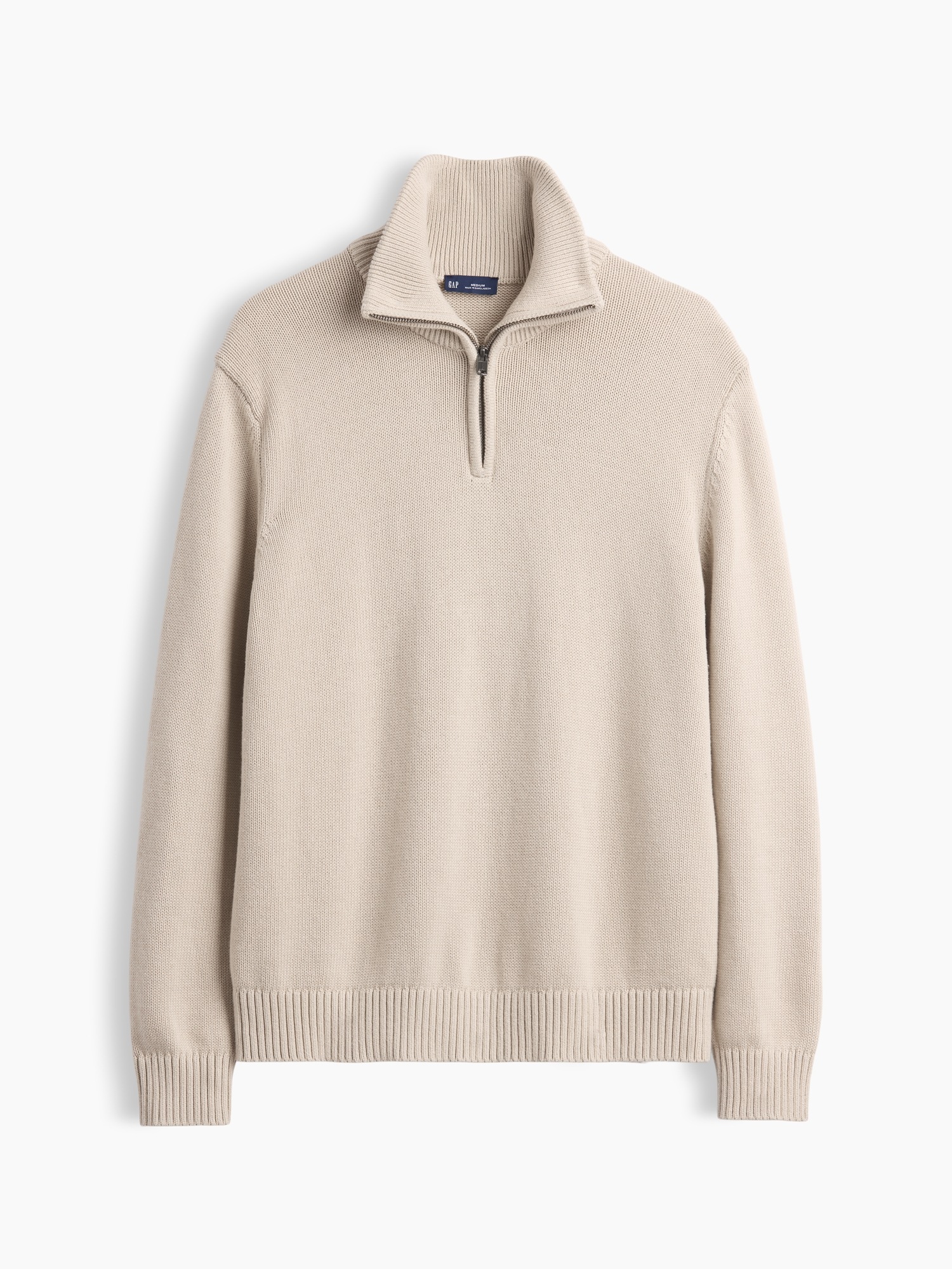 Мужской свитер Gap Relaxed Quarter-Zip, цвет: Бежевый — фото 5
