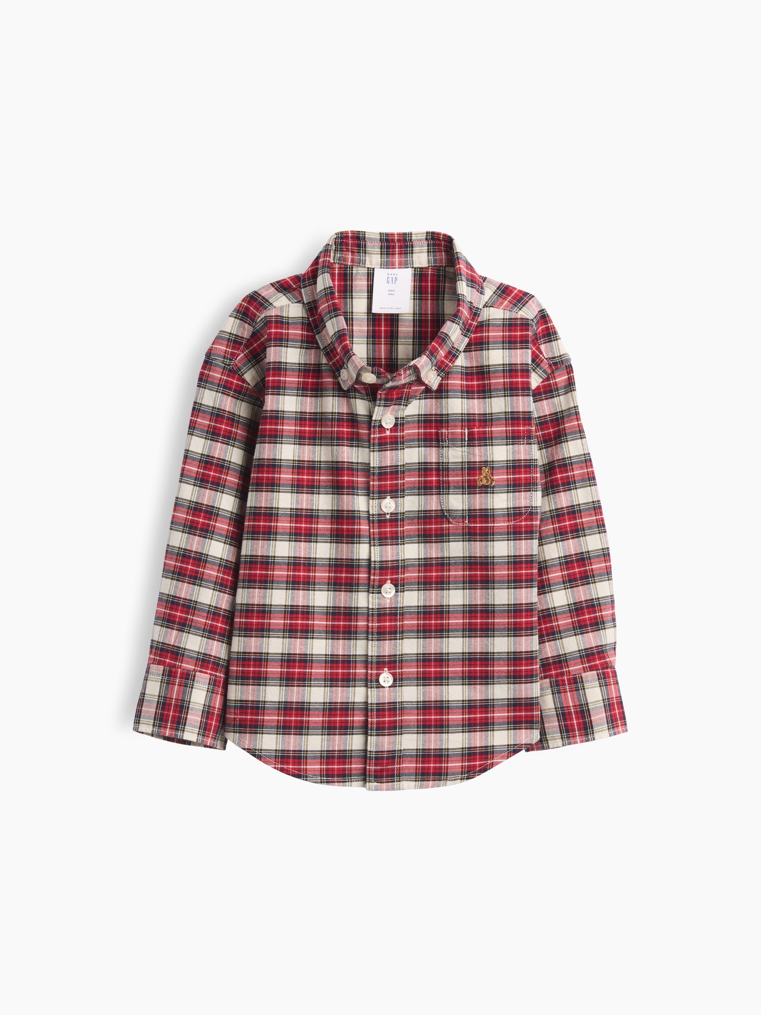 Рубашка Gap Oxford Shirt для малышей, цвет: Клетчатый — фото 2