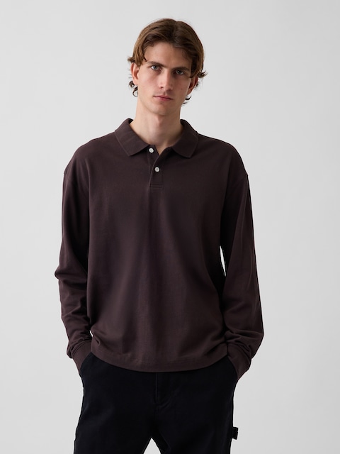 Oversized Pique Polo Shirt