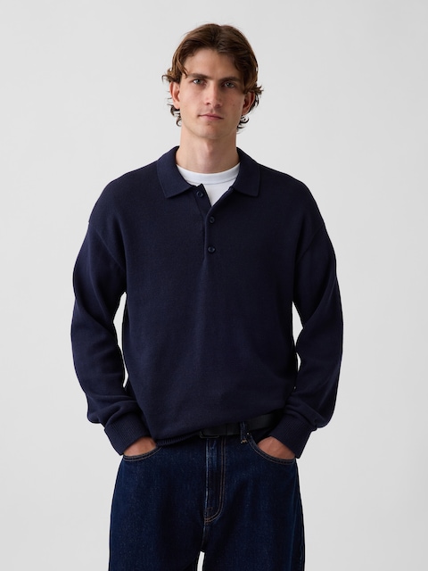 Relaxed Polo Sweater
