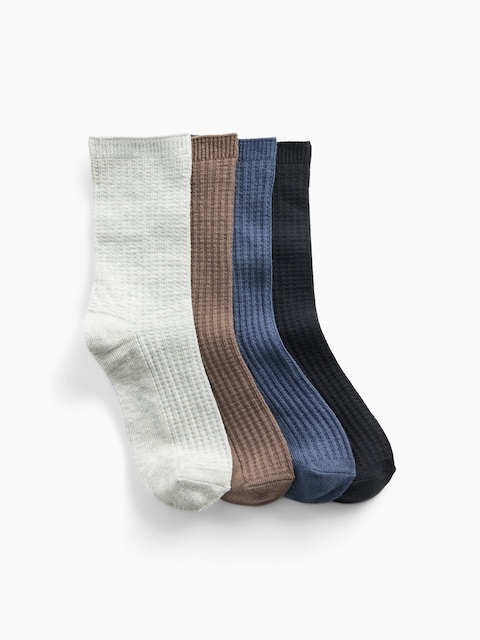 Kids Waffle Crew Socks (4-Pack)