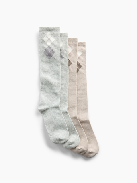 Kids Argyle Knee-High Socks (2-Pack)