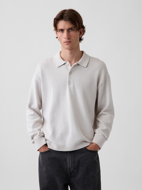 Relaxed Polo Sweater