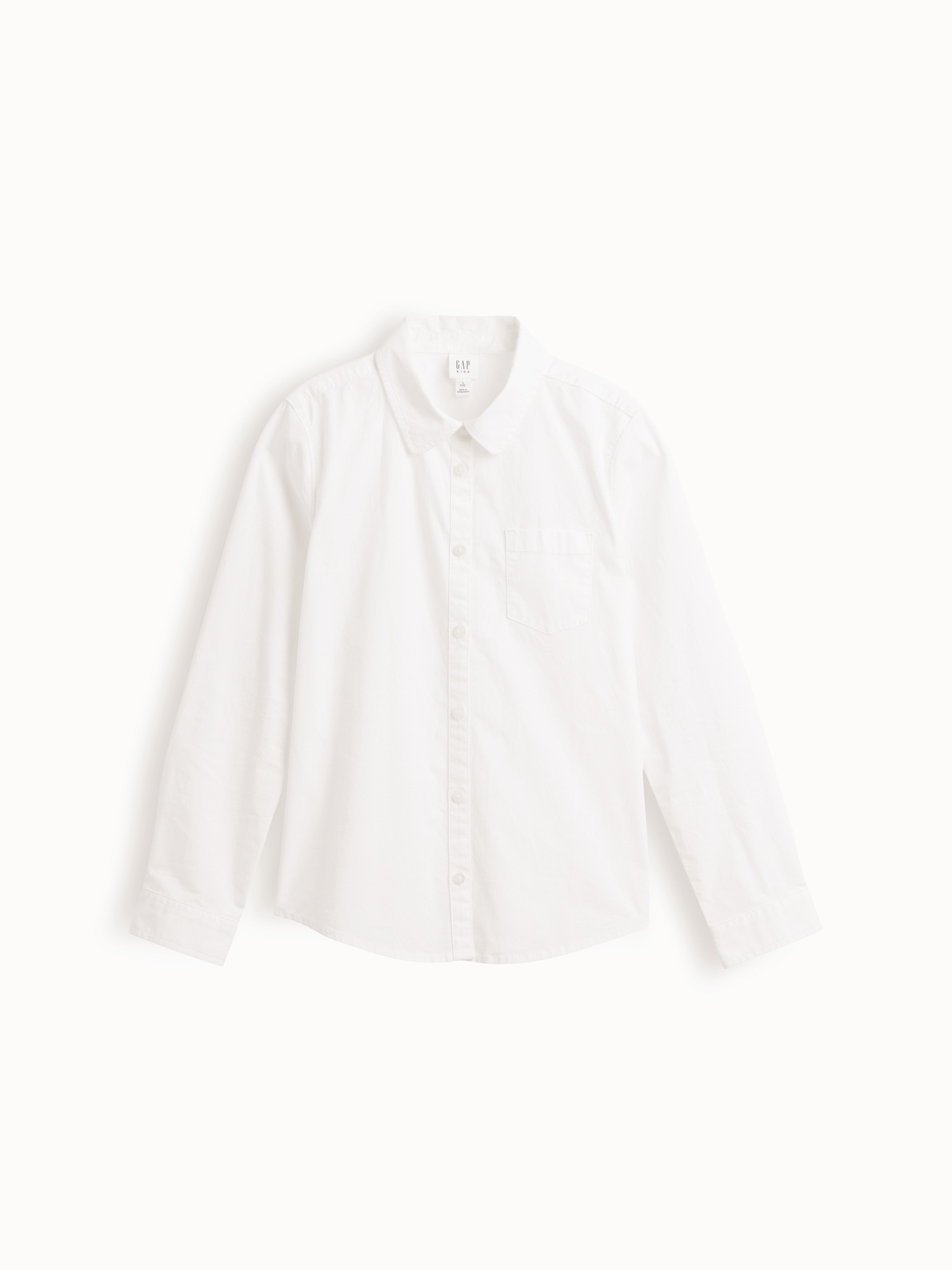 Детская рубашка Gap Uniform Poplin, цвет: Оптический белый — фото 2