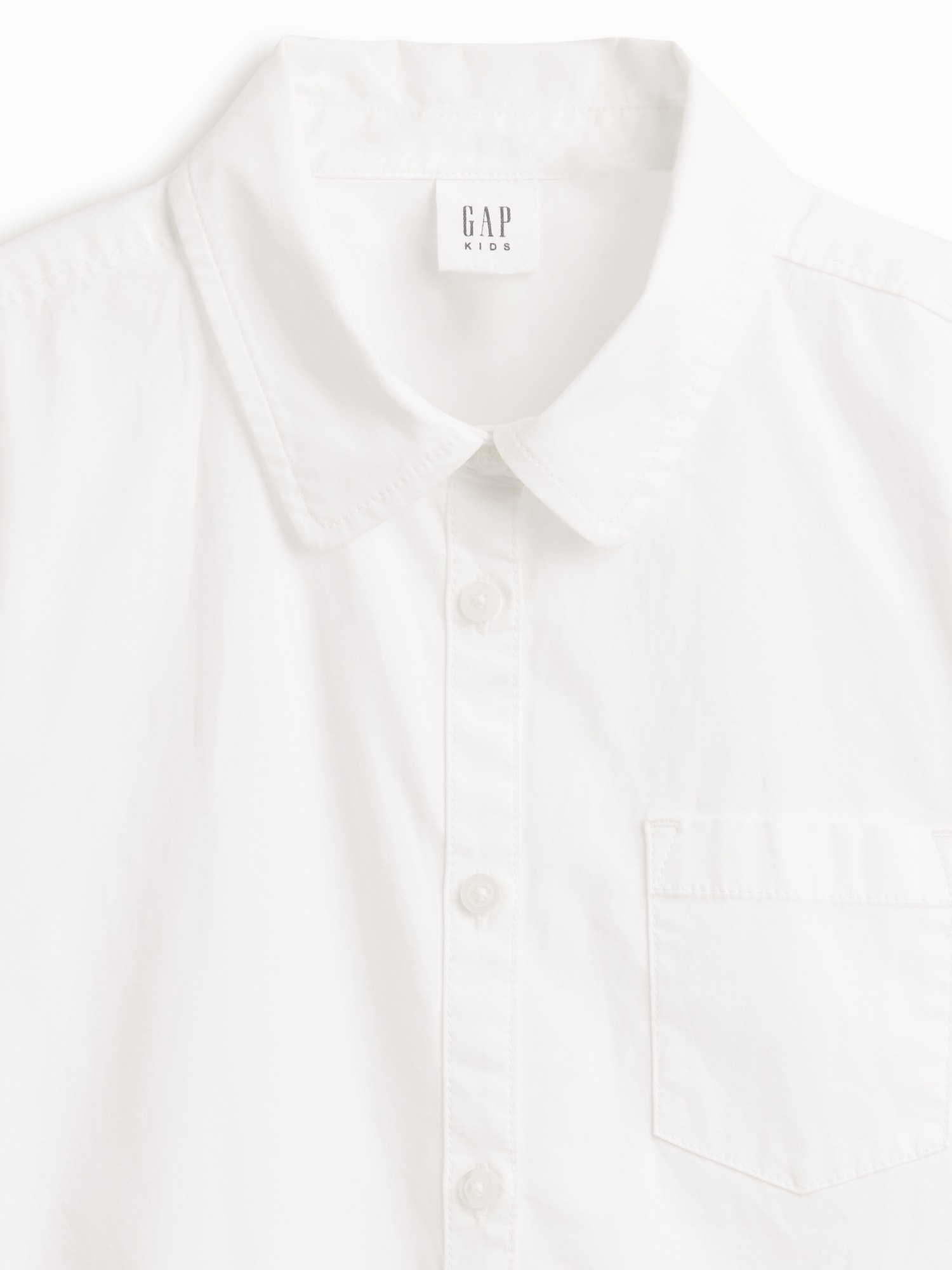 Детская рубашка Gap Uniform Poplin, цвет: Оптический белый — фото 5