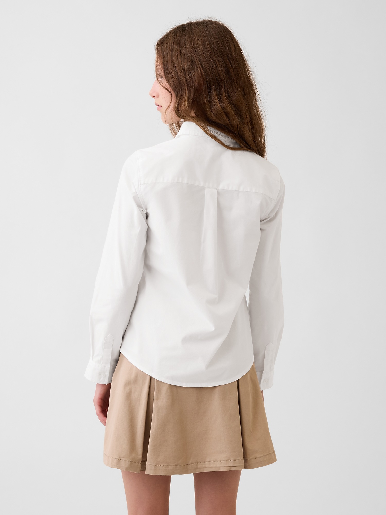 Детская рубашка Gap Uniform Poplin, цвет: Оптический белый — фото 3