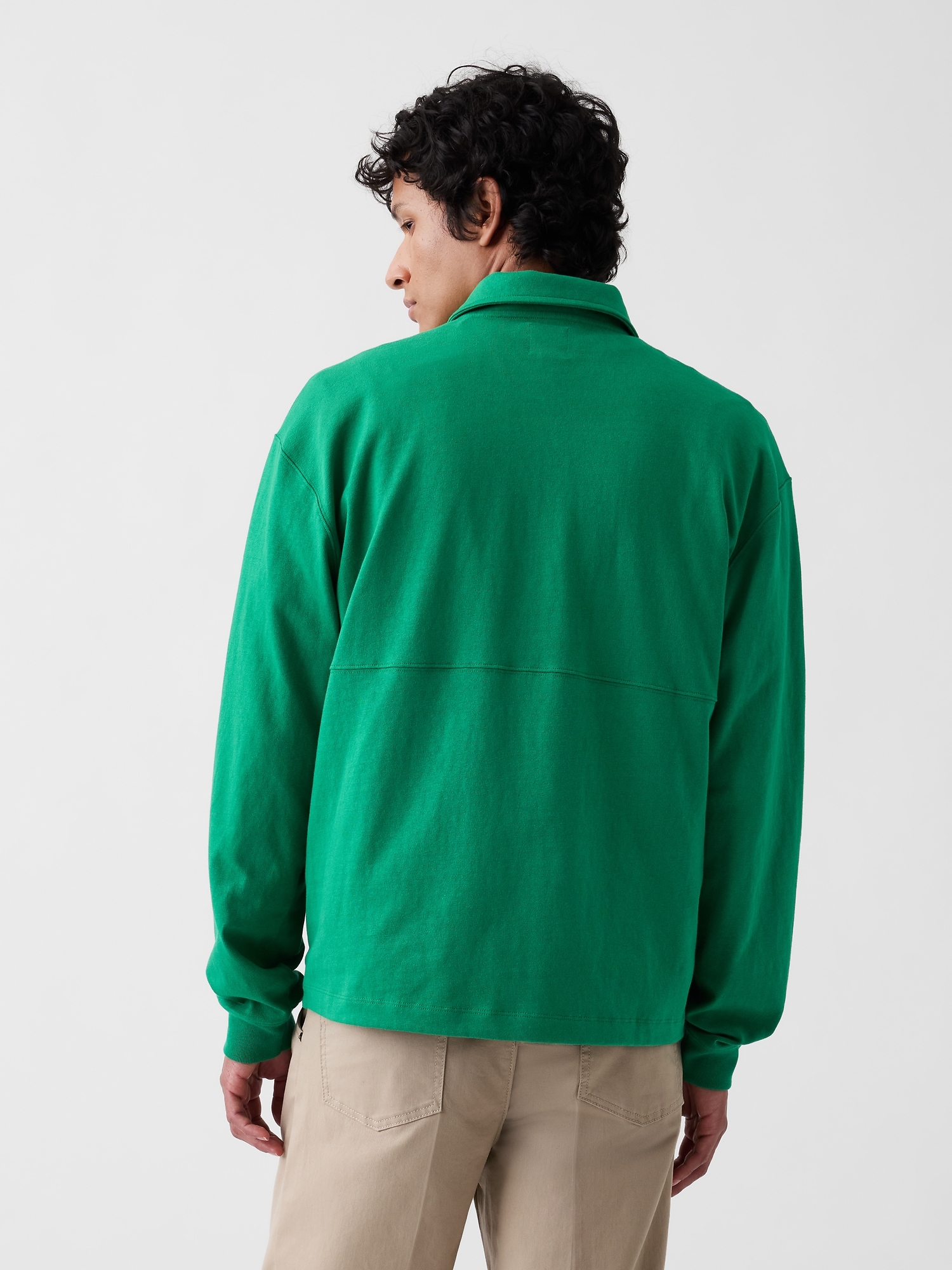 Женский свитер Gap × Malbon Oversized Polo Pullover, цвет: Зелёный — фото 3