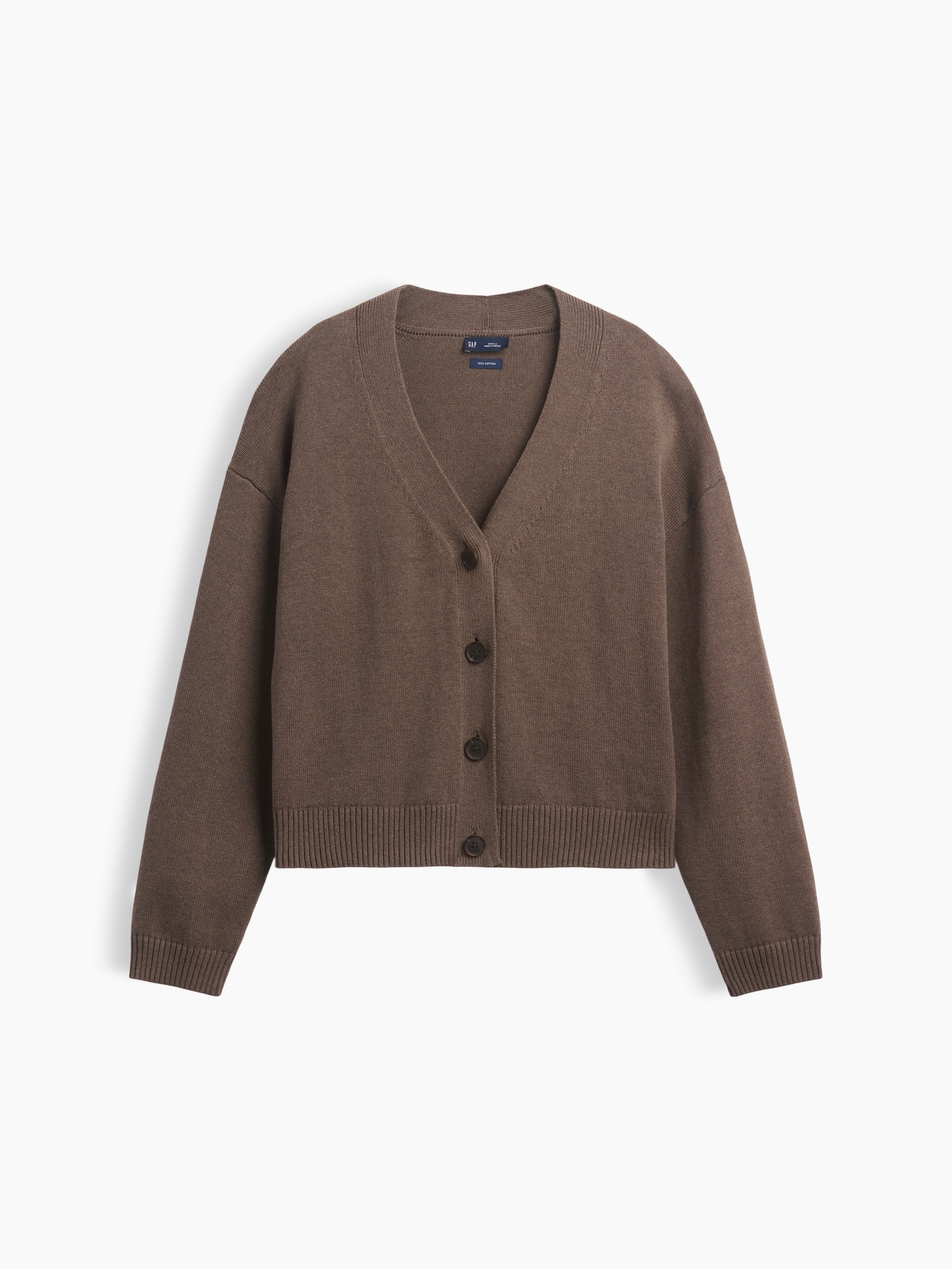 Женский кардиган Gap 100% Cotton Oversized Cardigan, цвет: Холодный коричневый — фото 6
