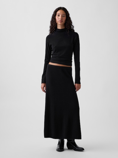 CashSoft Rib Maxi Sweater Skirt