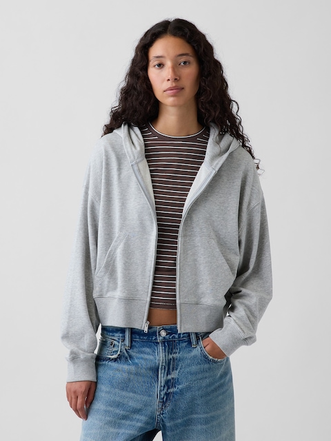 VintageSoft Terry Oversized Wedge Zip Hoodie