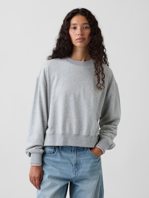 VintageSoft Terry Oversized Wedge Side-Slit Sweatshirt