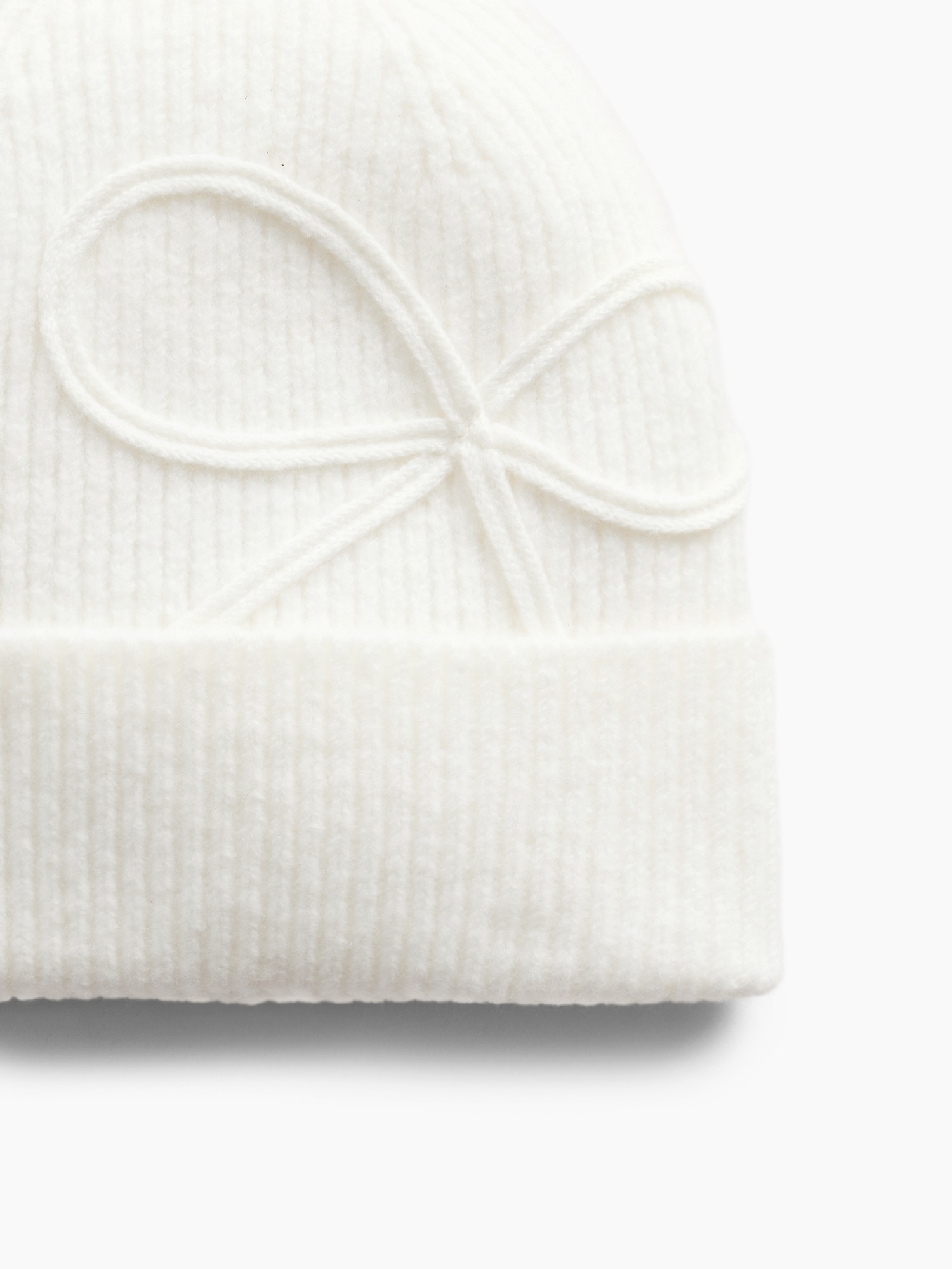 Детская шапка Gap Bow Beanie, цвет: Слоновая кость морозный — фото 2