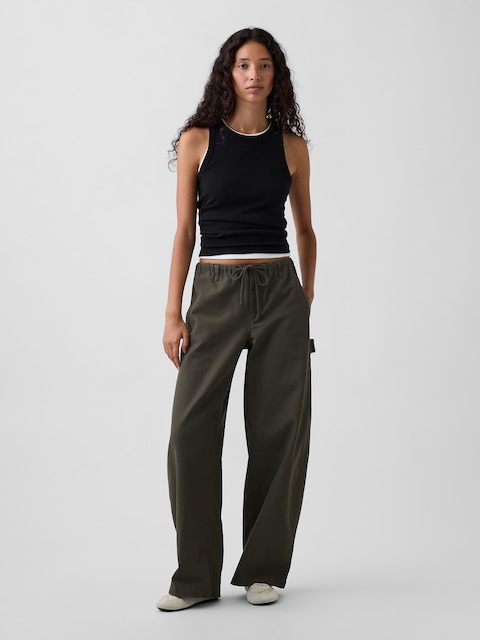 Canvas Easy Baggy Barrel Cargo Pants