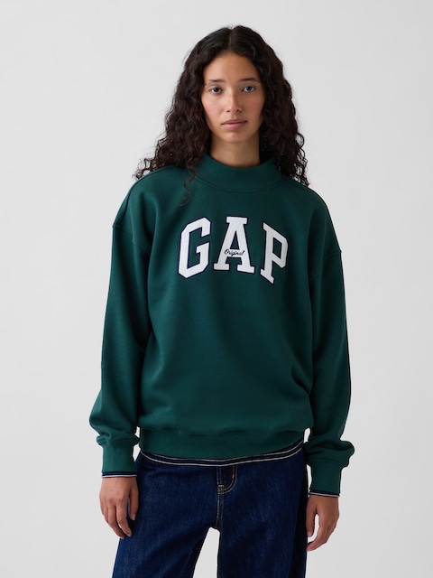 VintageSoft Oversized Mockneck Logo Sweatshirt