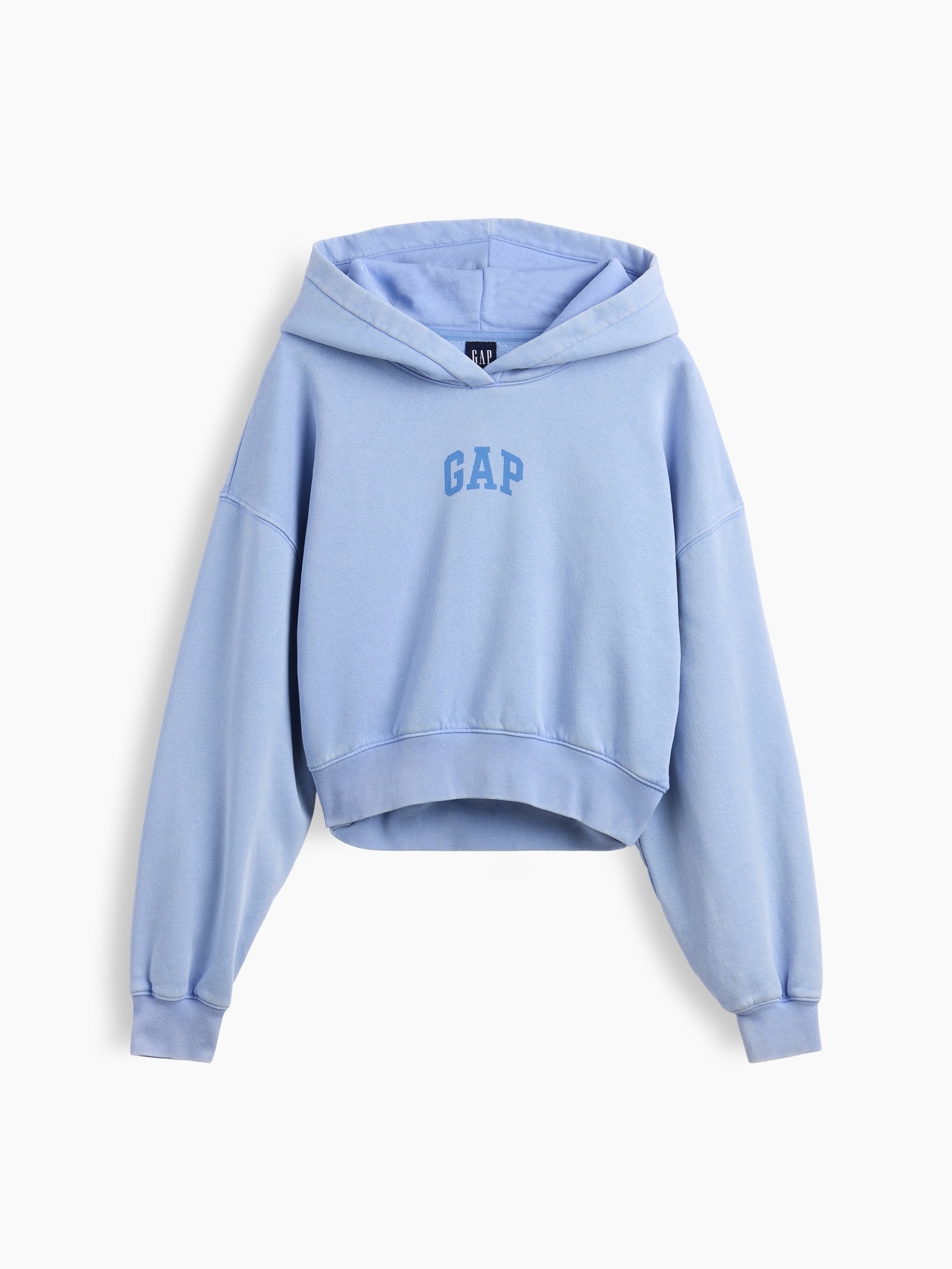 Женское худи Gap VintageSoft Crop Logo, цвет: Синий — фото 6