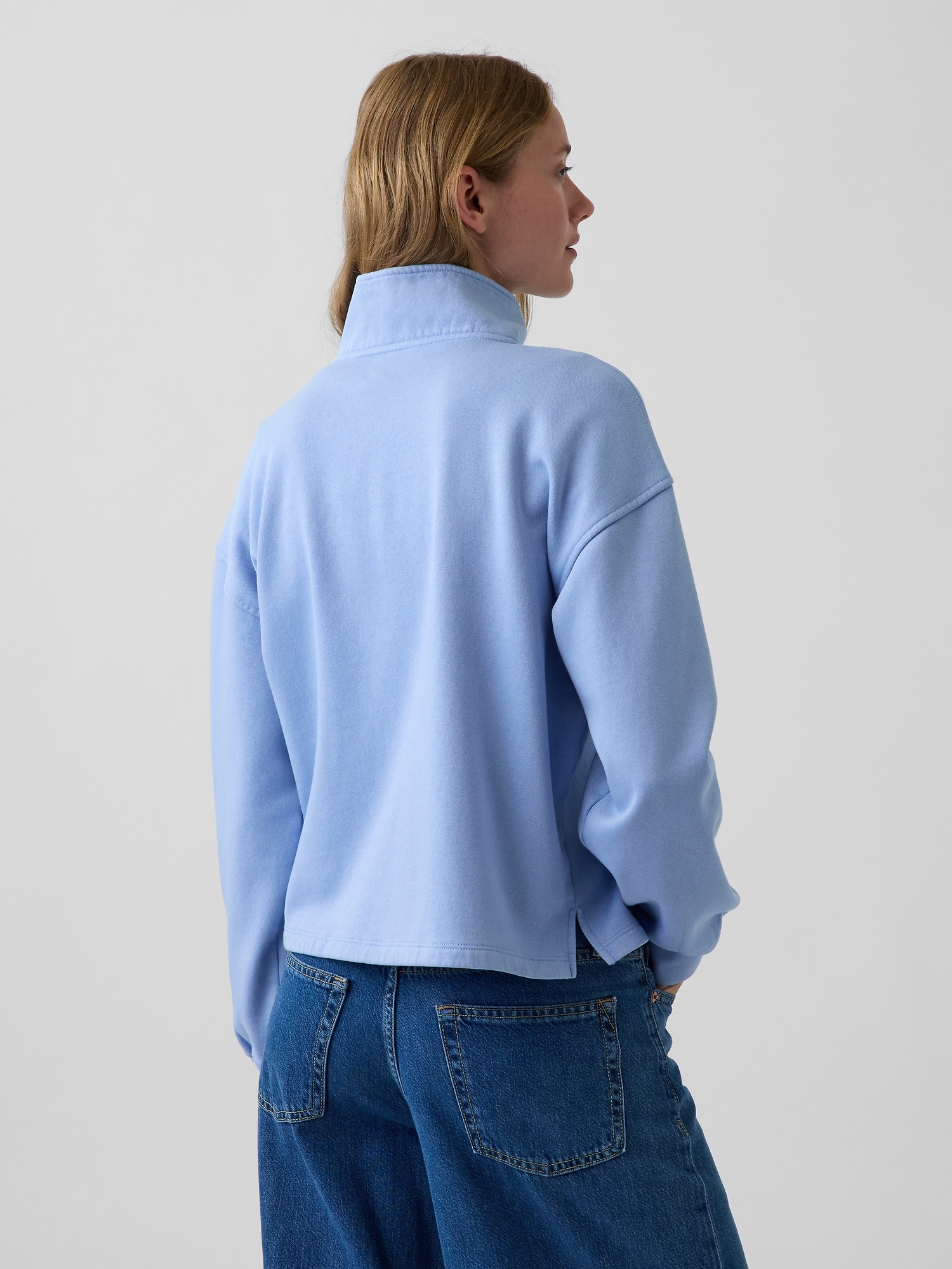 Женский свитер Gap VintageSoft Oversized Henley Pullover, цвет: Синий — фото 3