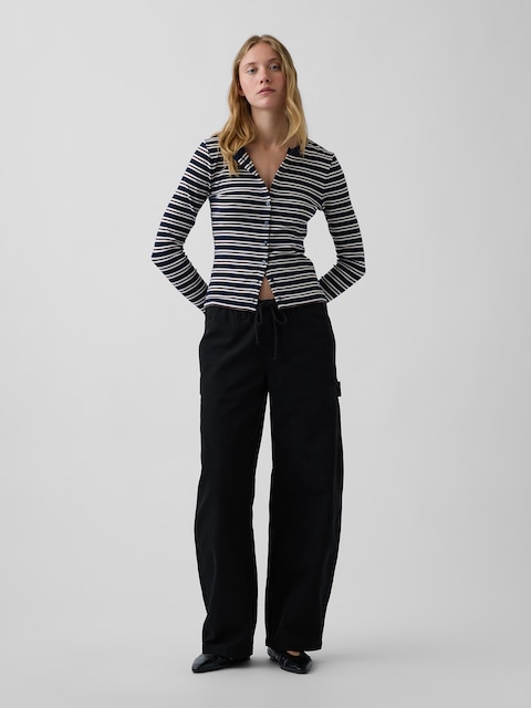 Canvas Easy Baggy Barrel Cargo Pants