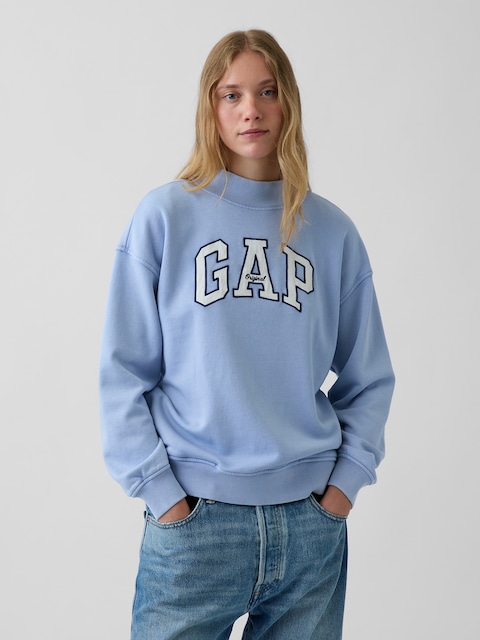 VintageSoft Oversized Mockneck Logo Sweatshirt