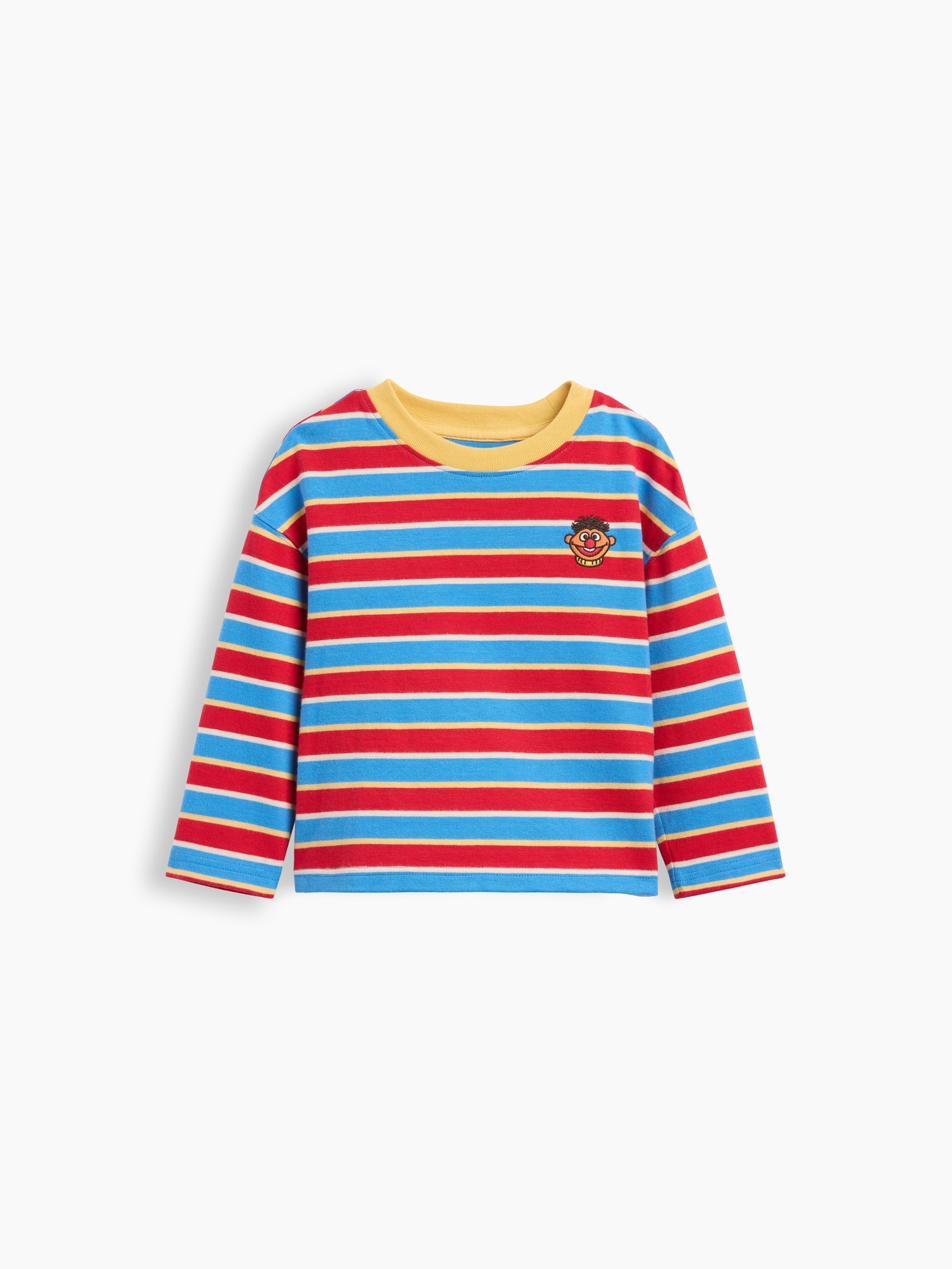 Футболка Gap Sesame Street Ernie T-Shirt для малышей, цвет: Синий разноцветный полосатый — фото 4