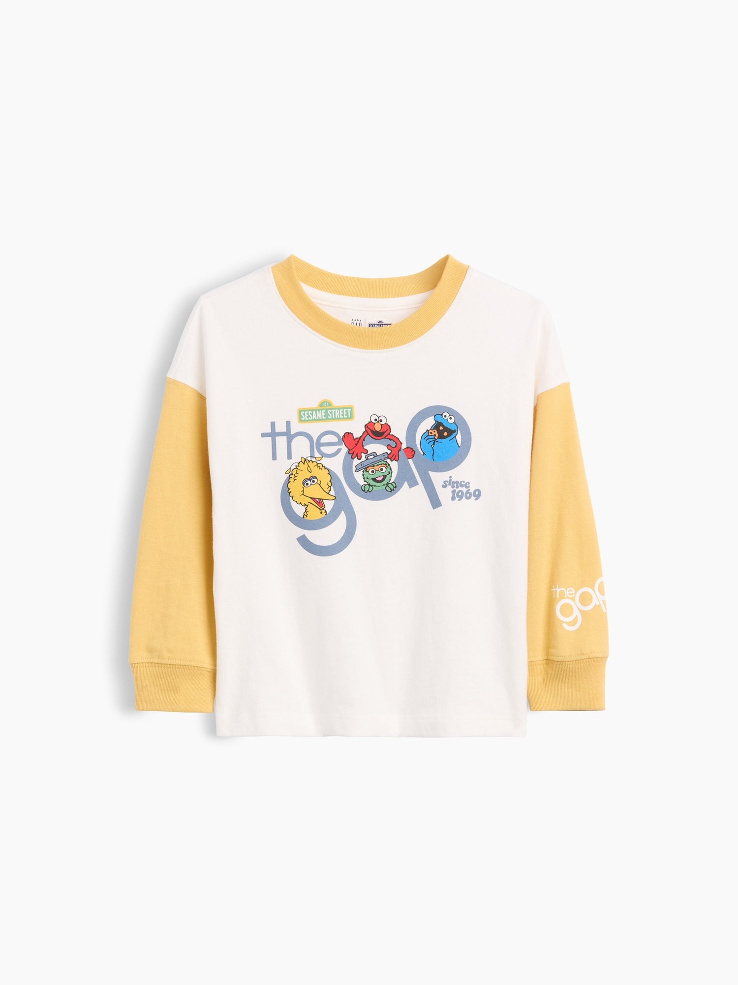 Футболка Gap Sesame Street Graphic T-Shirt для малышей, цвет: Миндальный — фото 3