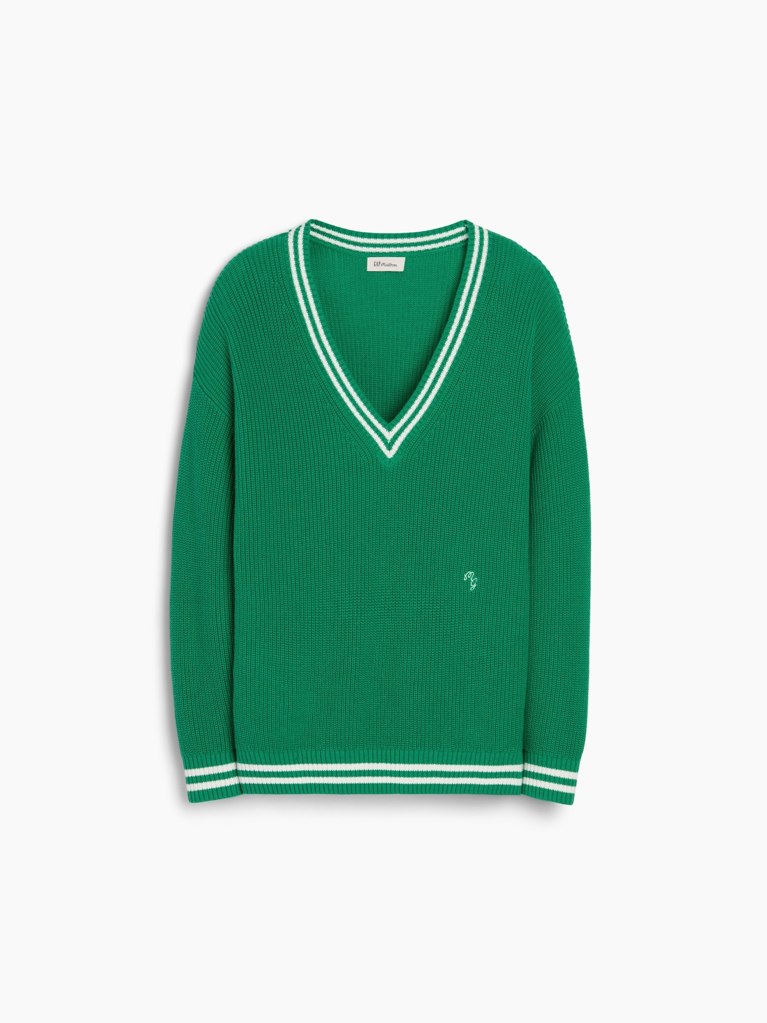 Женский свитер Gap × Malbon 100% Cotton Oversized Sweater, цвет: Зелёный — фото 6