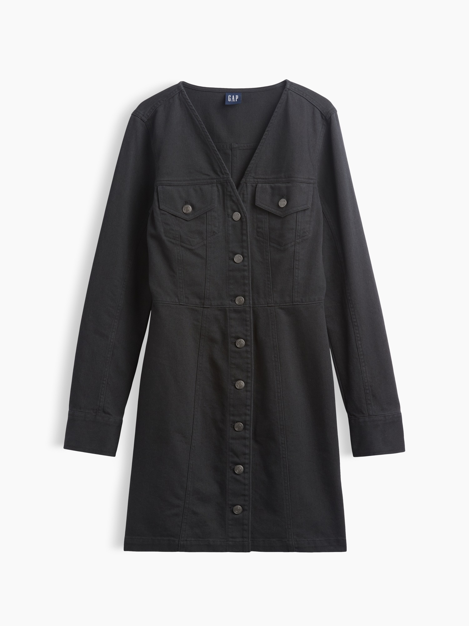 Женские платья Gap V-Neck Button-Front Mini Dress — фото 3