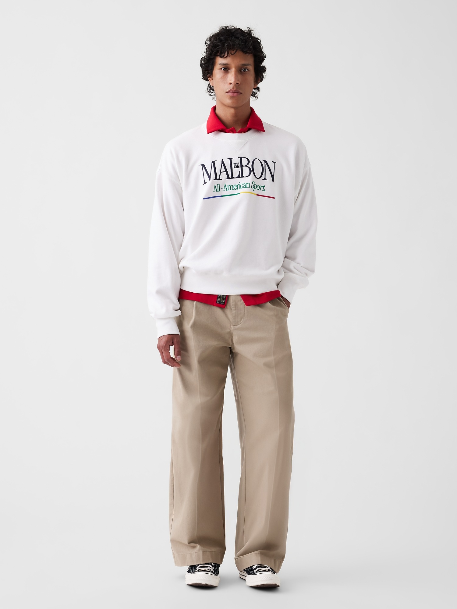 Мужские худи Gap × Malbon Heavyweight Logo Sweatshirt — фото 2