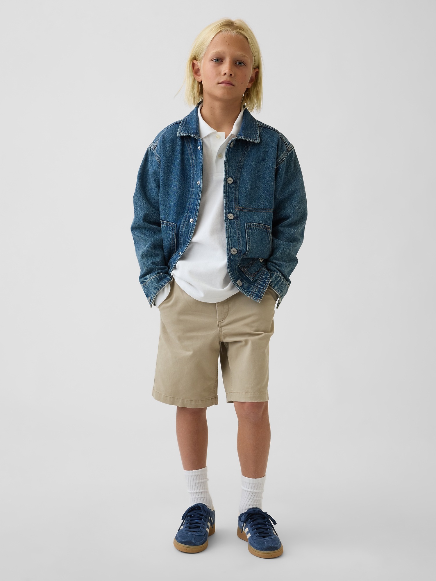 Детское поло Gap Organic Cotton Uniform Polo Shirt, цвет: Оптический белый — фото 2