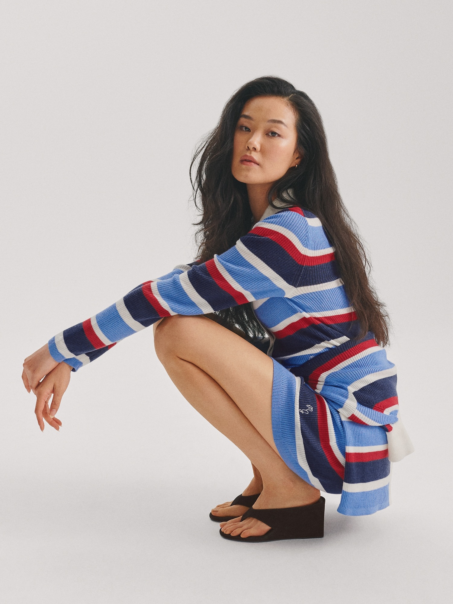 Женские юбки Gap × Malbon Stripe Sweater Mini Skort — фото 7