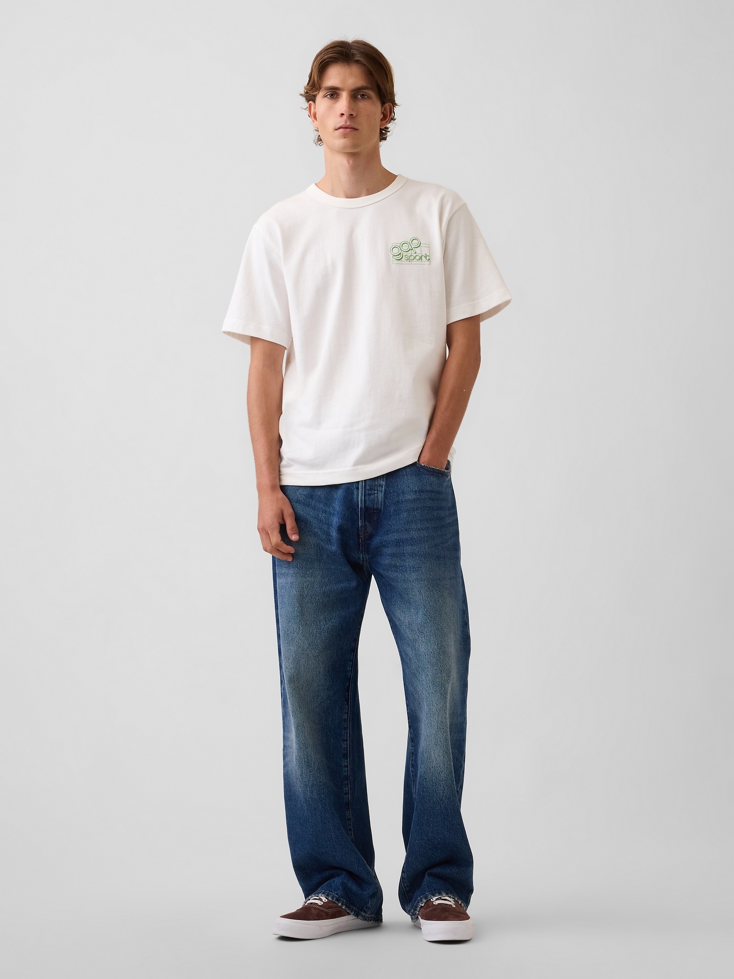 Мужские футболки Gap Heavyweight Relaxed Sport Logo T-Shirt — фото 2