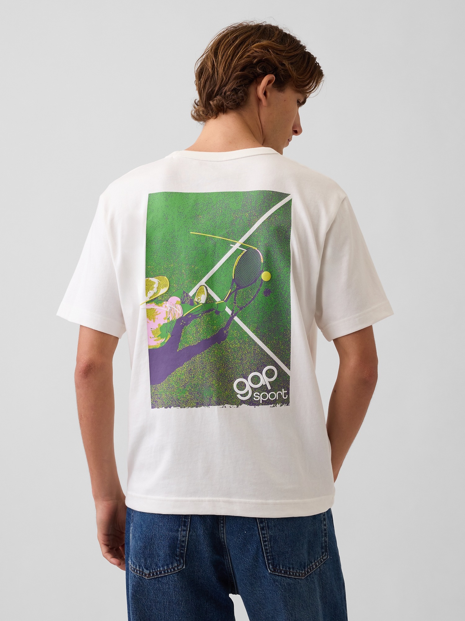 Мужские футболки Gap Heavyweight Relaxed Sport Logo T-Shirt — фото 3
