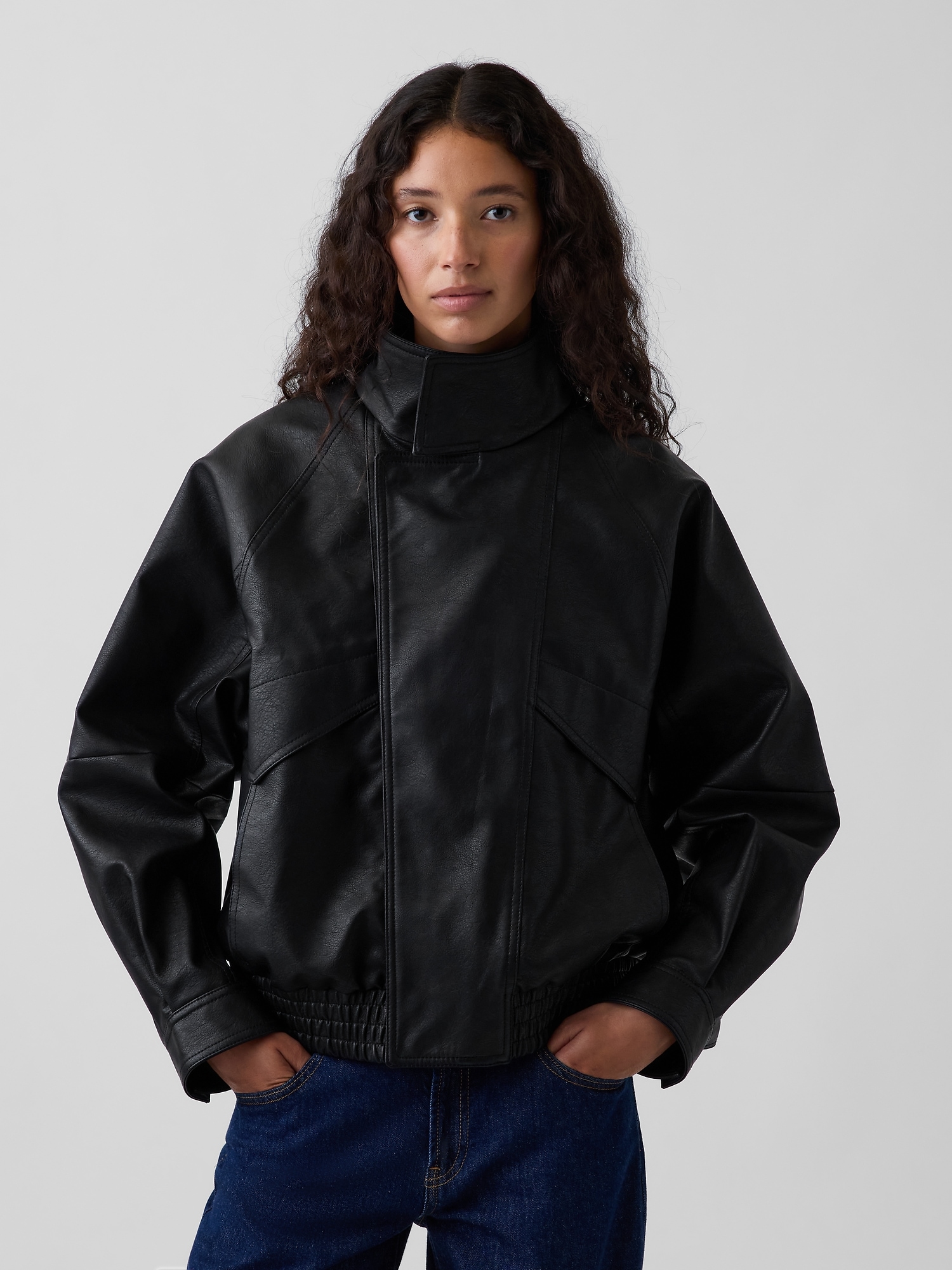 Vegan Leather Bomber Jackets | Gap