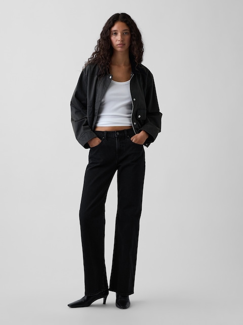 Mid Rise Relaxed Flare Jeans