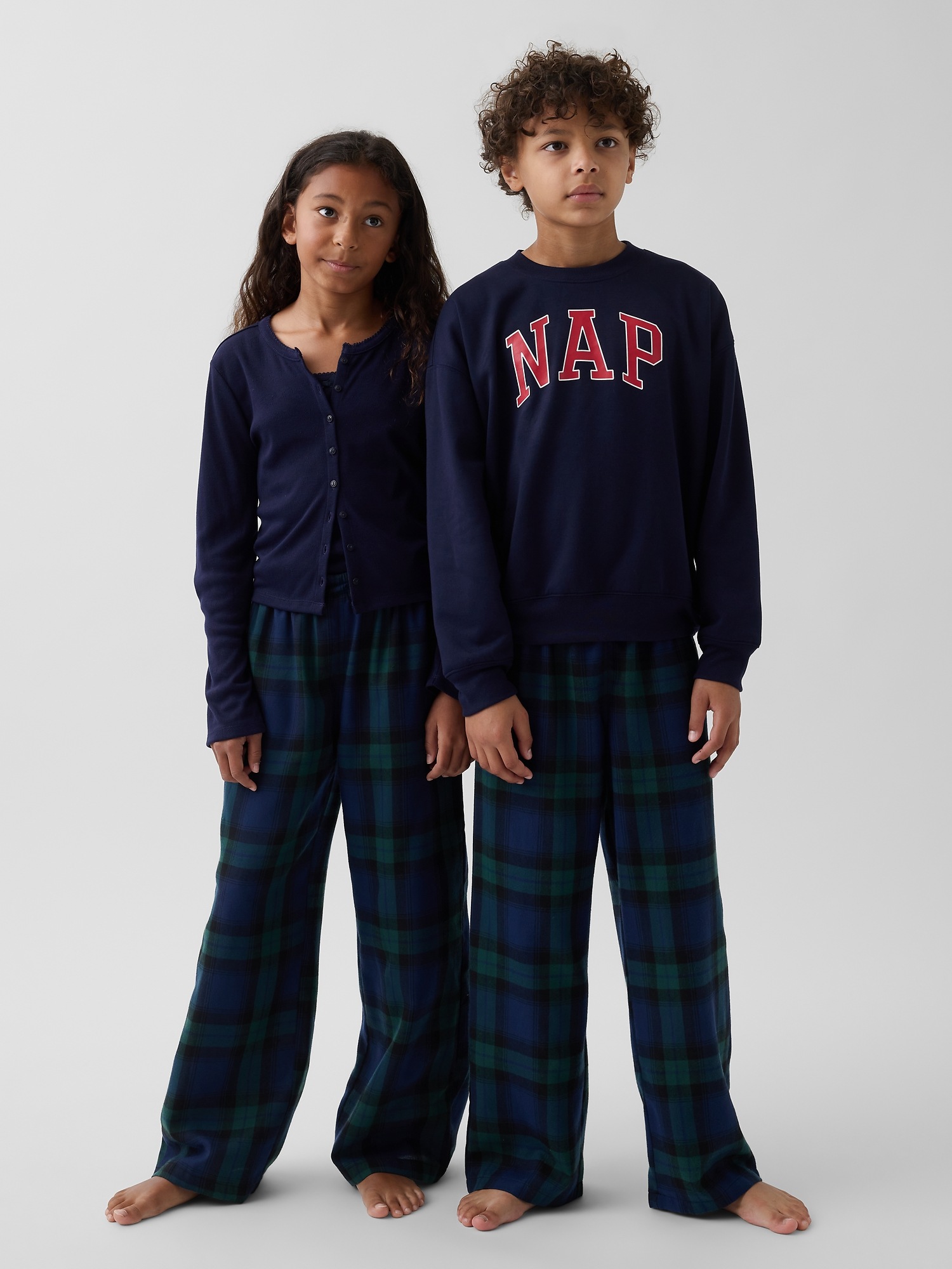 Пижамные брюки для детей, фланель — Gap, цвет: Клетчатый
