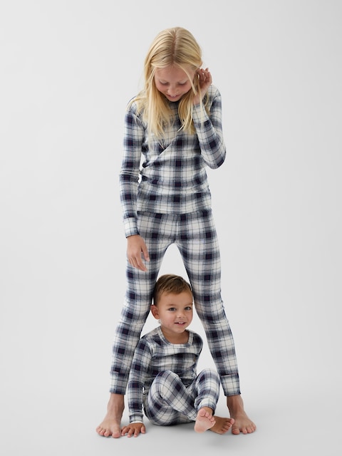 Kids & Baby Organic Brushed Cotton Plaid PJ Set