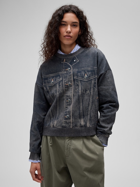 GapStudio Printed Denim Sweatshirt