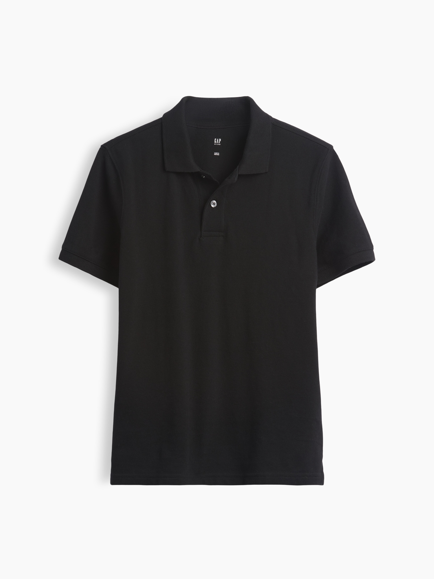 Детское поло Gap Uniform Polo Shirt, цвет: Насыщенный чёрный — фото 4