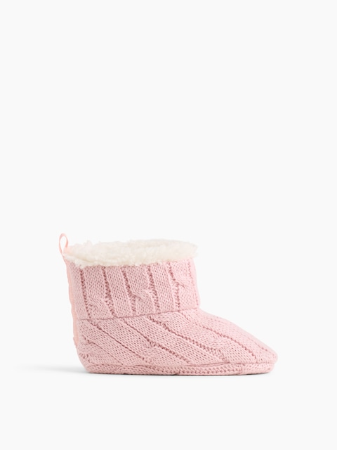 Baby Sherpa-Lined Sweater Booties