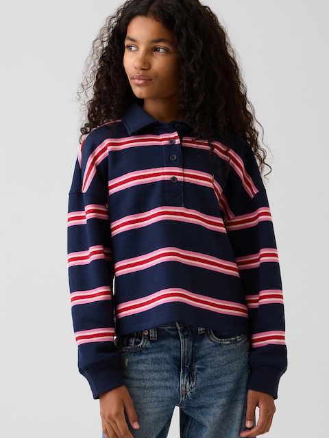 Kids Oversized Boxy Polo Sweatshirt