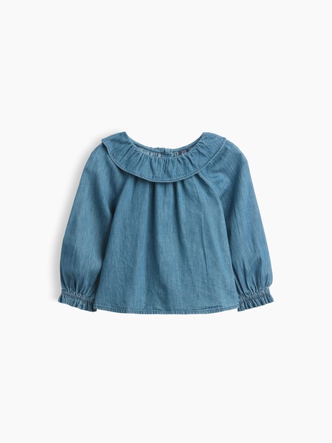 Baby & Toddler Ruffle Collar Denim Top
