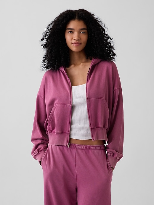 VintageSoft Terry Oversized Wedge Zip Hoodie | Gap
