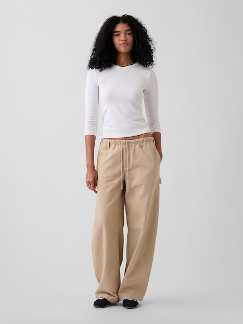 Canvas Easy Baggy Barrel Cargo Pants