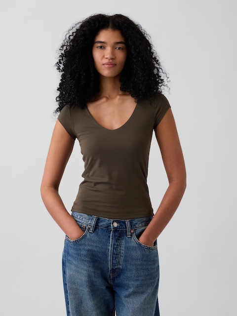 CloseKnit Jersey V-Neck T-Shirt